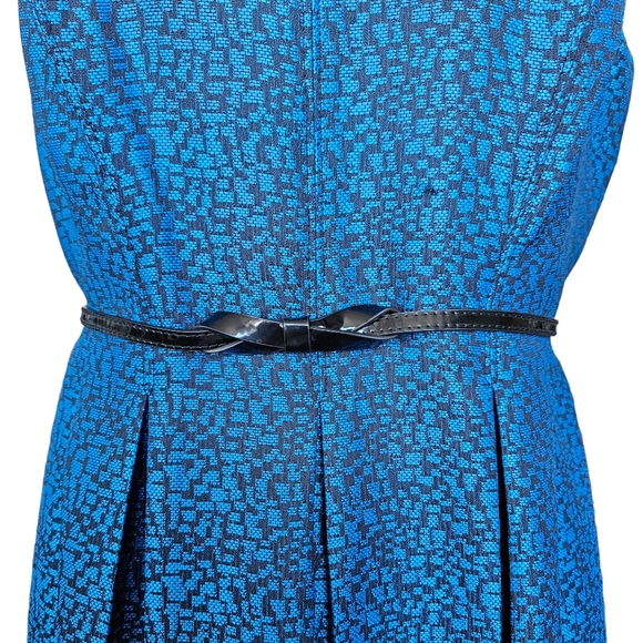 Jones Studio blue and black fit and flare midi dress sleeveless size 12 - Picture 6 of 16